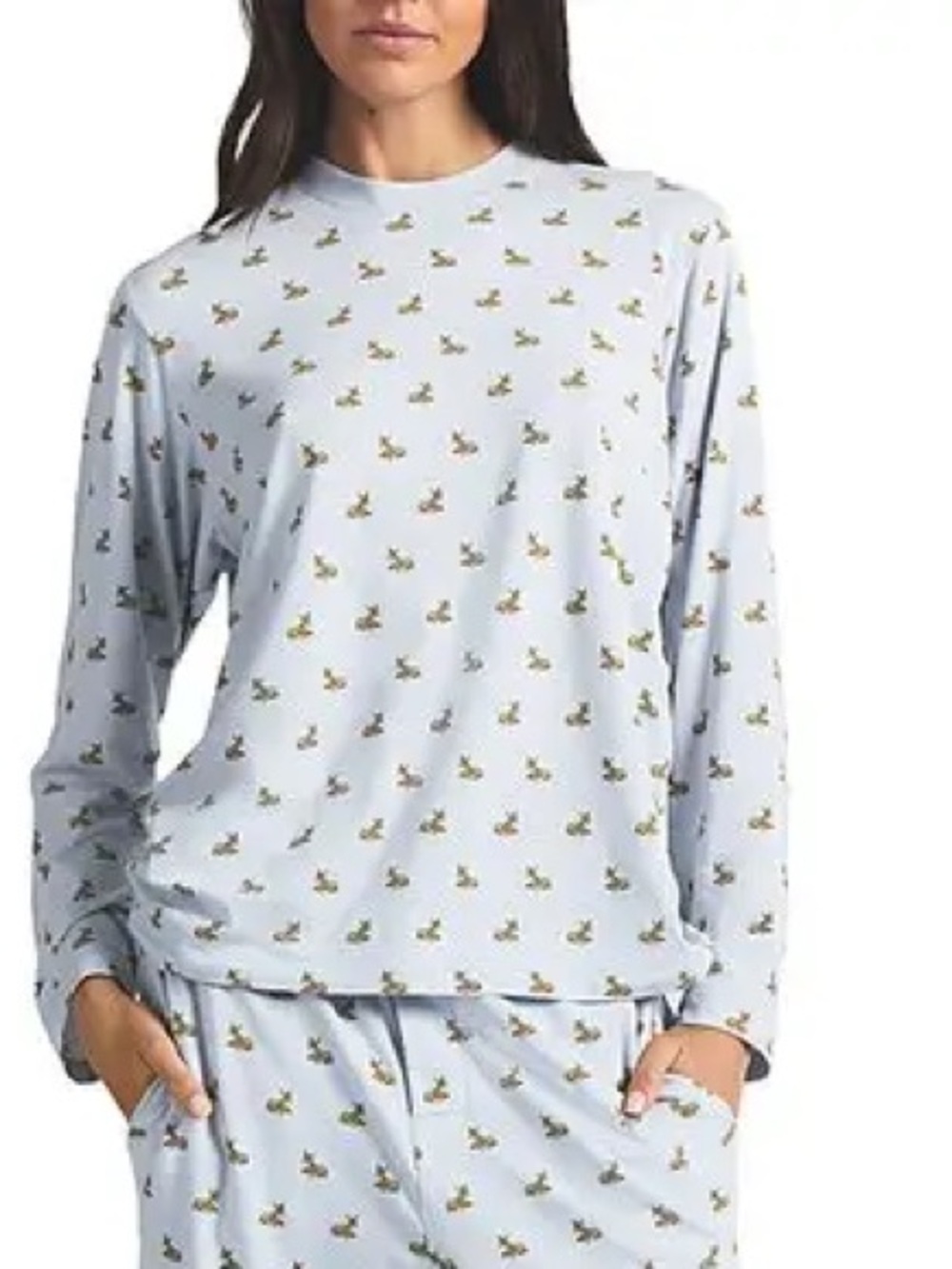🦌SKIMS BOYFRIEND ZEN BLUE BABY DEER PRINT LONG SLEEVE T SHIRT XS S M L